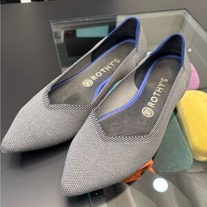Rothy's Gray Flats with Blue Trim
